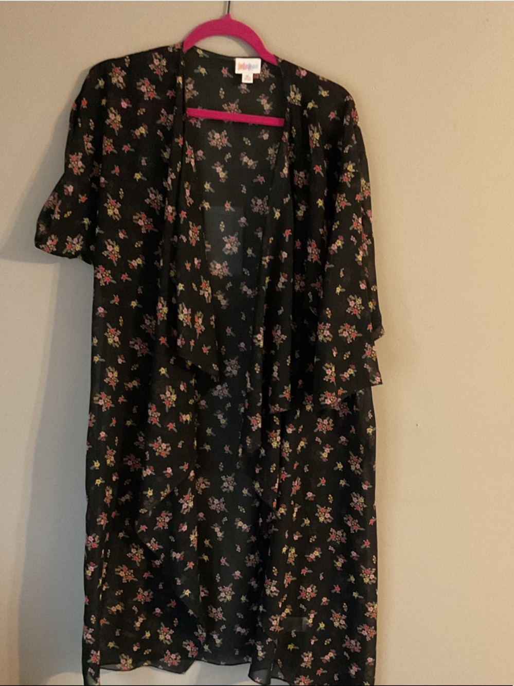 LuLaRoe Black Floral Duster